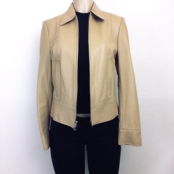 Classiques Entier Jackets & Blazers - Classiques Entier Jacket 100% Leather Size 8 Beige